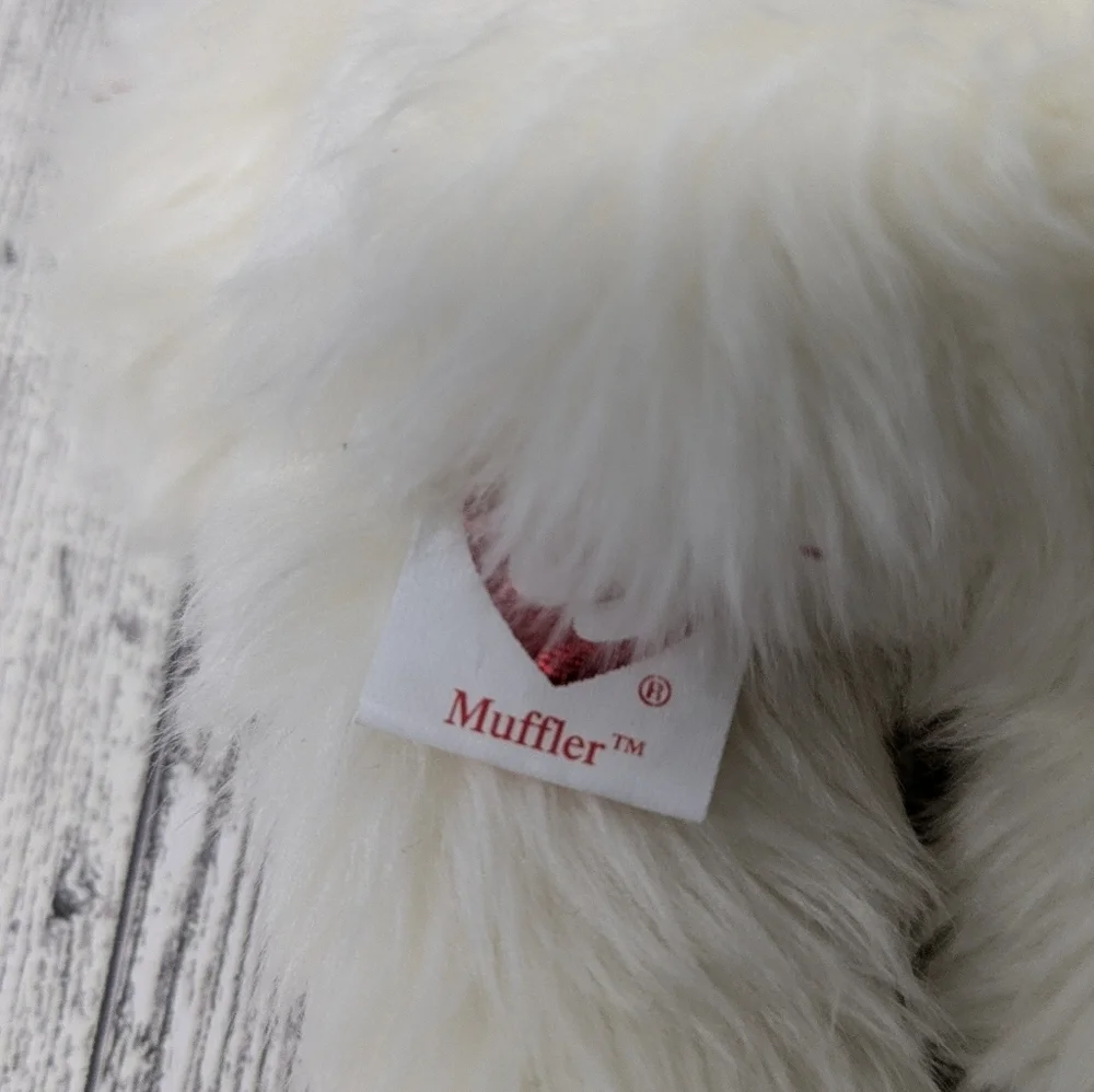 Ty muffler Festive White Bear with Red and Green Details